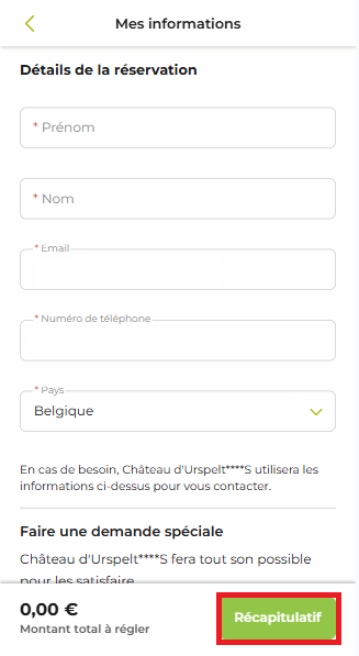 Comment puis-je réserver un séjour sur l'application